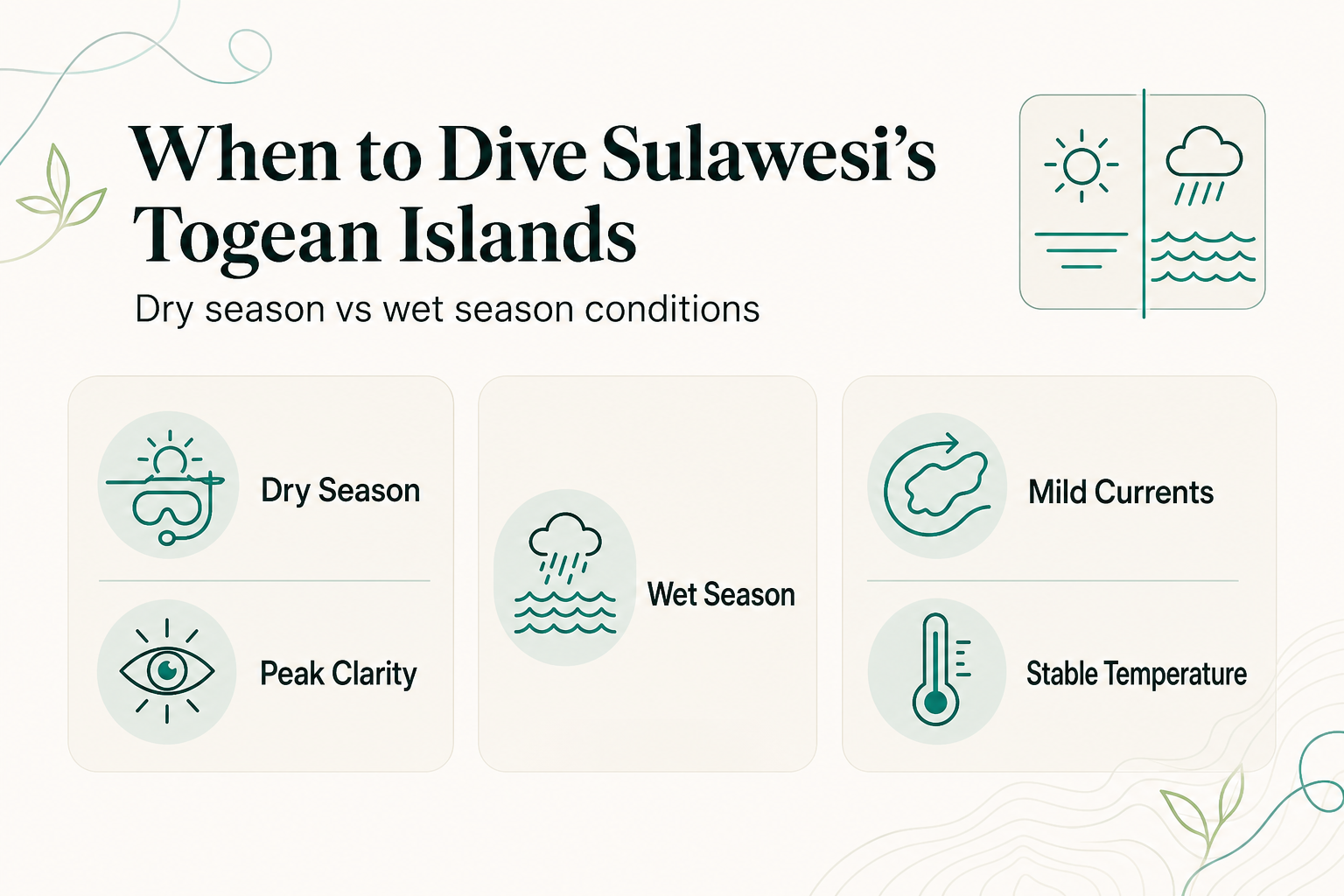 Best Time to Dive in Sulawesi: A Month-by-Month Guide to Visibility, Currents, and Marine Life - infographic