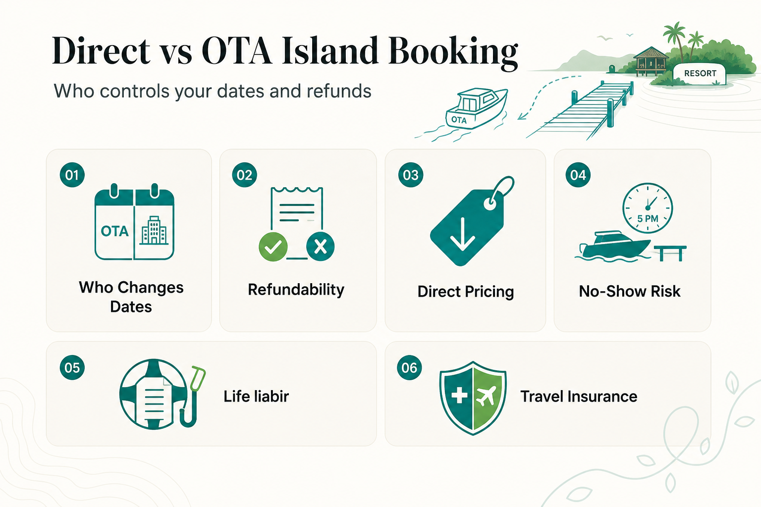 Booking Direct vs Booking.com or Agoda for an All-Inclusive Island Stay in Indonesia: Rates, Refunds, and Who Can Change Your Dates in 2026 - infographic