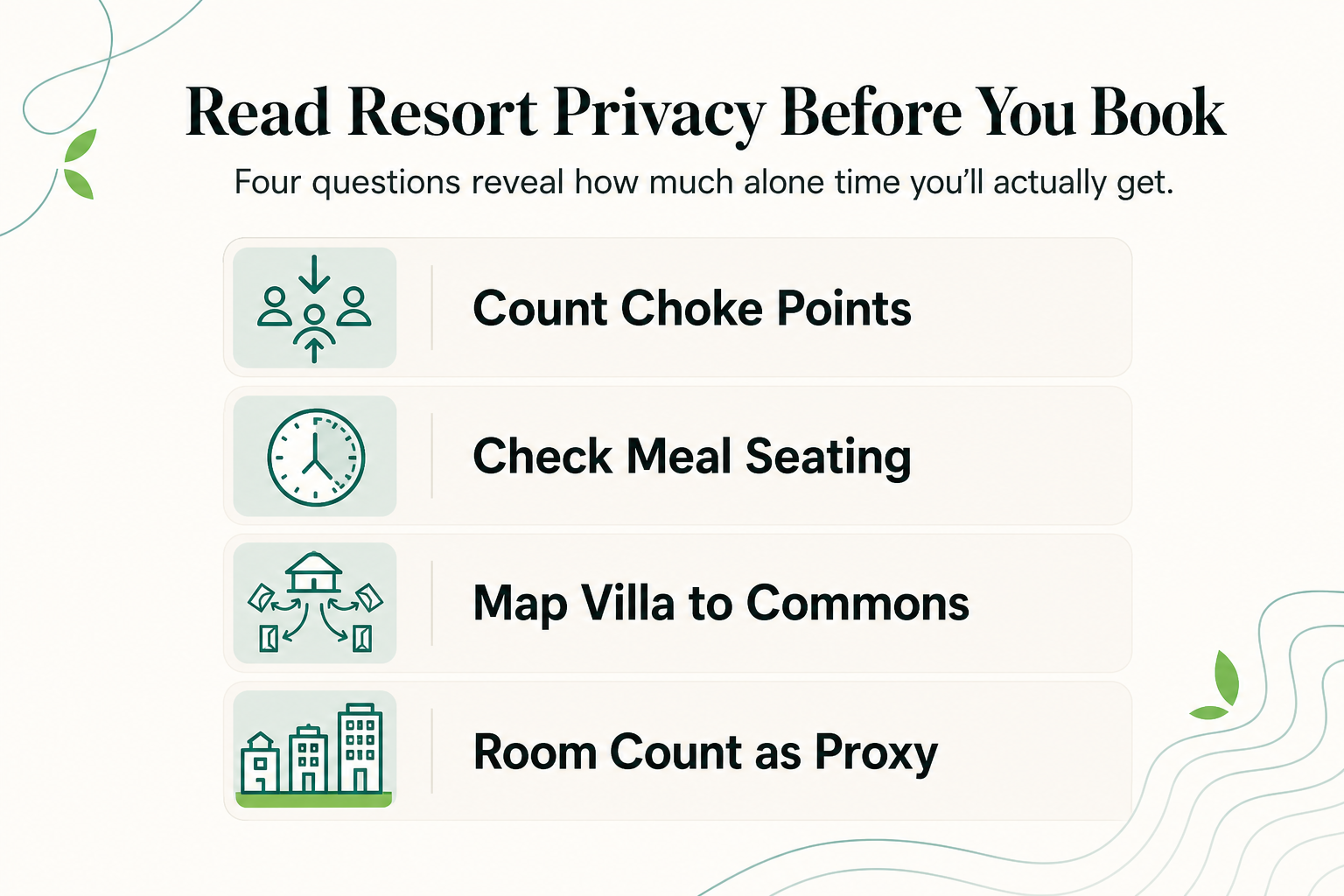 How Much Alone Time Does a Small Resort Actually Offer Couples: Reading Communal Spaces Before You Book - infographic