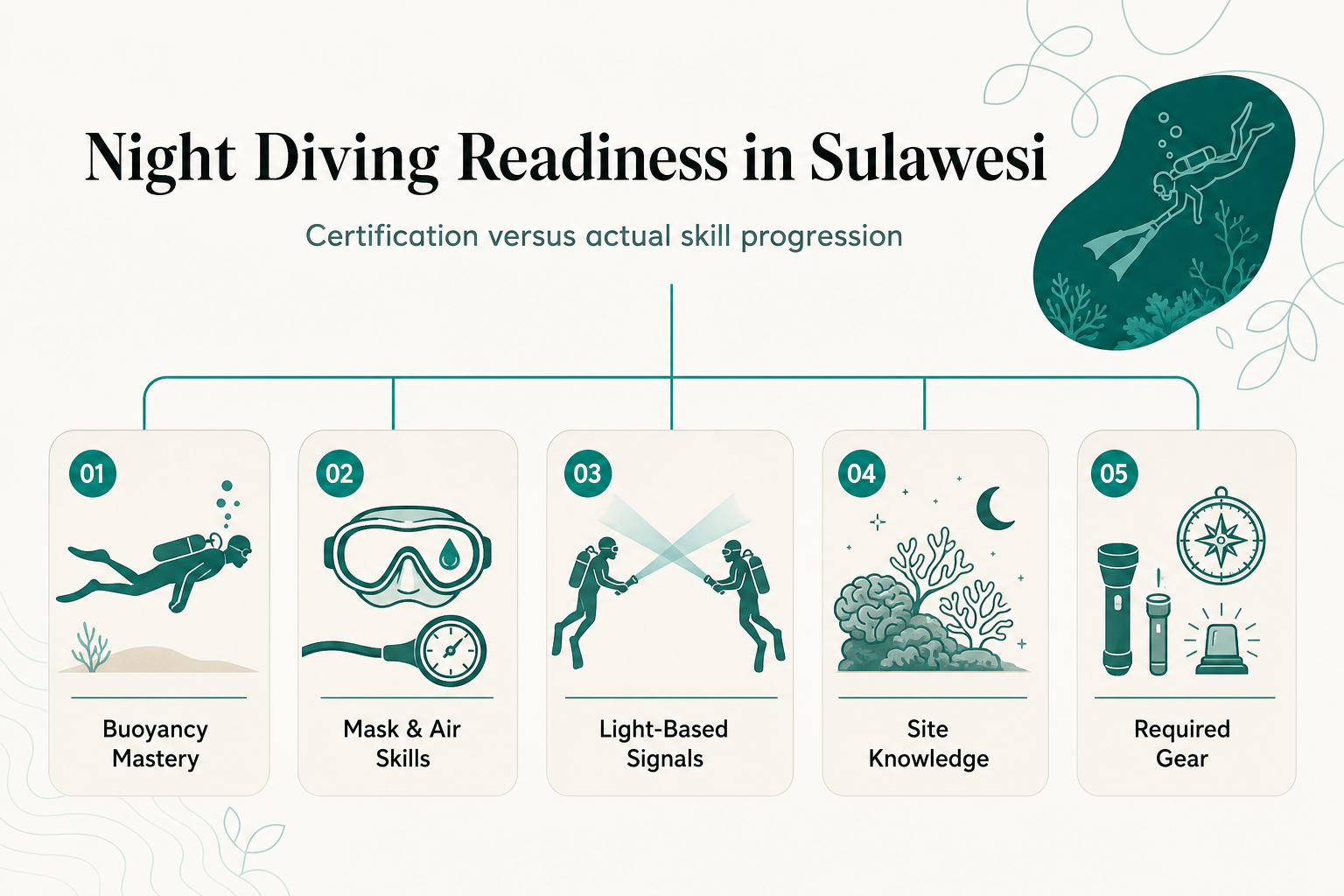 Night Diving as a Skill Progression: When Divers Are Actually Ready to Go After Dark in Sulawesi - infographic
