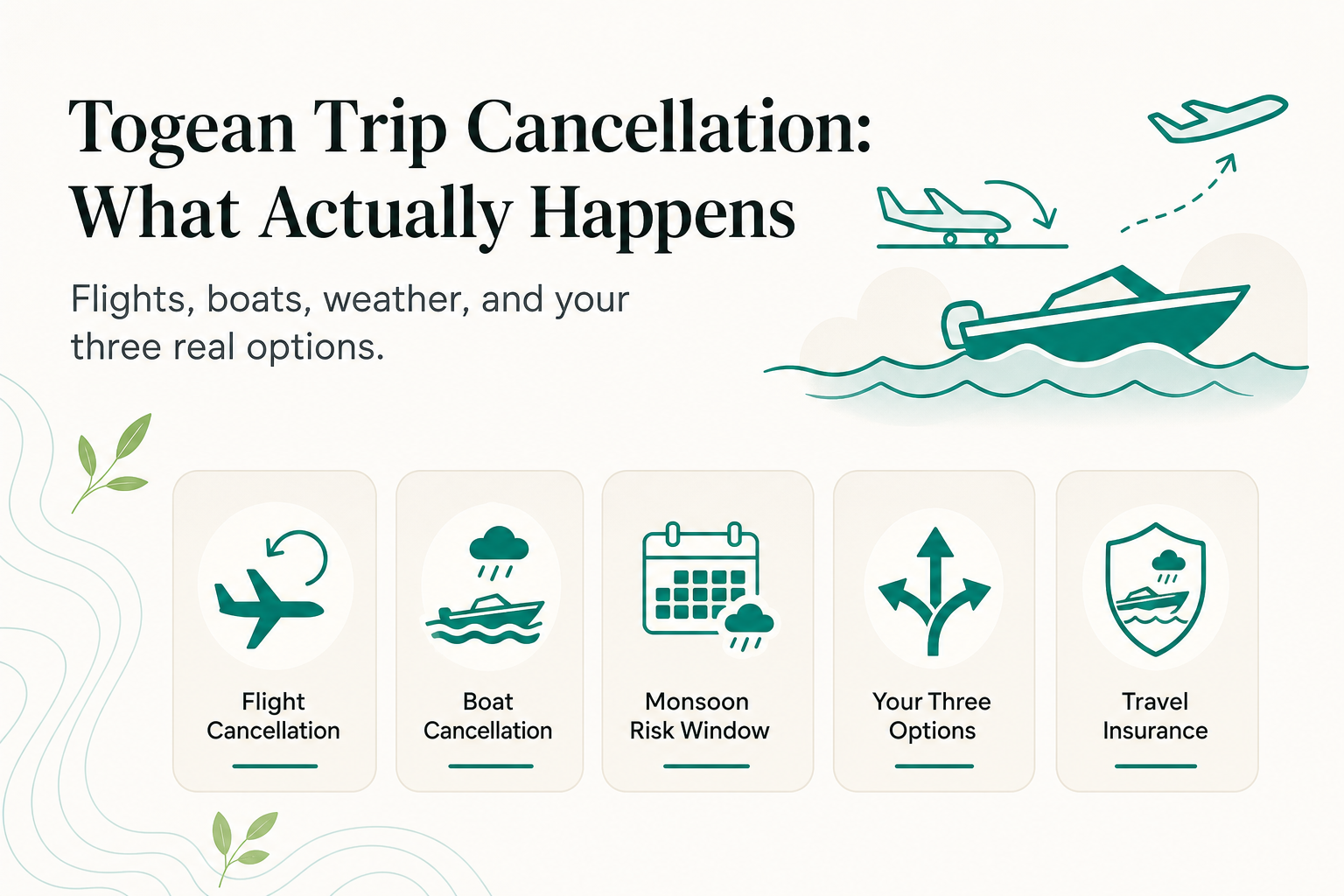 Cancellazione e Rebooking Viaggio Isole Togean: Cosa Succede Davvero Quando Barche o Voli Saltano - infographic