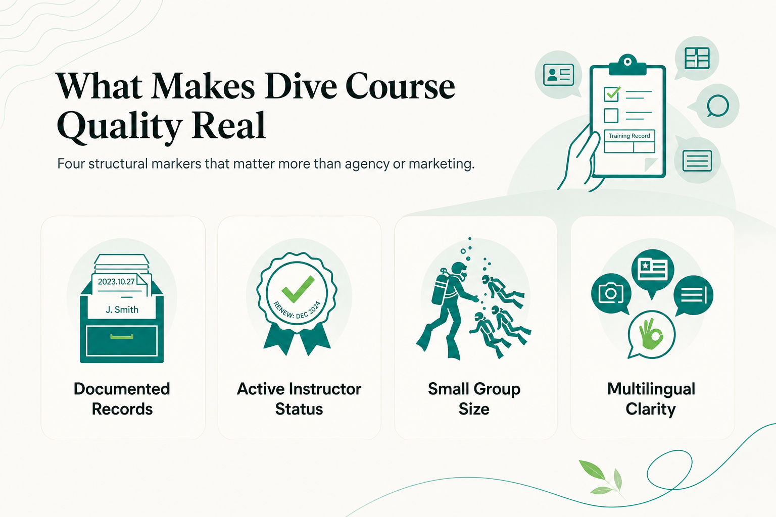 What Certifying Divers in Three Languages Reveals About Course Quality: Lessons From Buka Buka Island - infographic