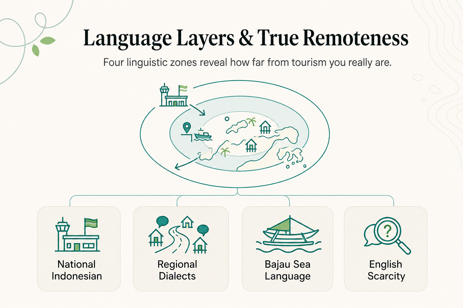 Ce que les barrières linguistiques révèlent sur le véritable isolement d'une destination : une étude de cas sur les îles Togean - infographie